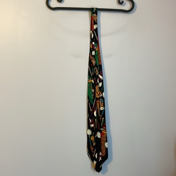 Addiction Vintage Silk Golf Necktie Tie Golf Ball Bag Tee Club Made in Korea - Picture 9 of 16